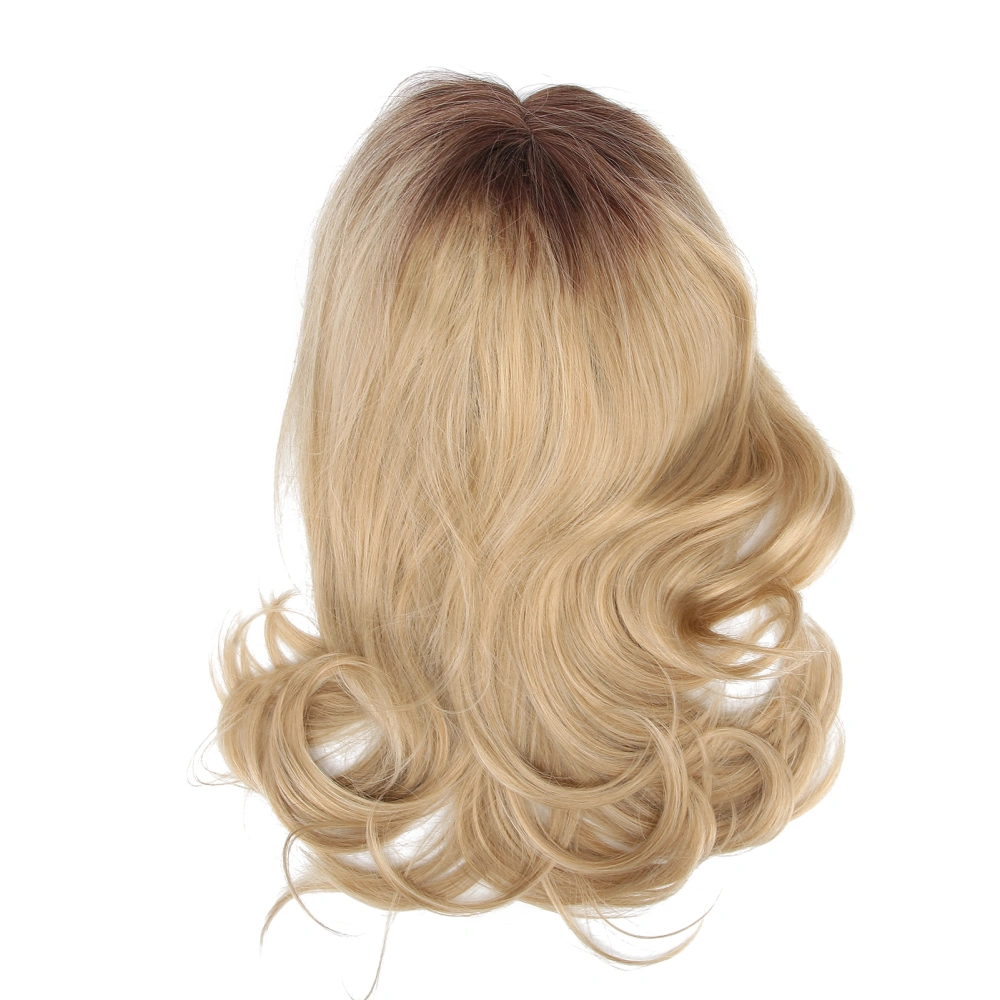 Wavy Wigs Blonde Curly Corrugated Synthetic Hair Wigs Heat Resistant Fiber for Party Daily