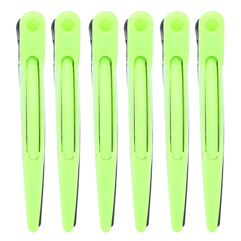 6Pcs Hair Styling Clip Hair Perming Dyeing Sectioning Duckbill Clip for Barber Hair SalonGreen