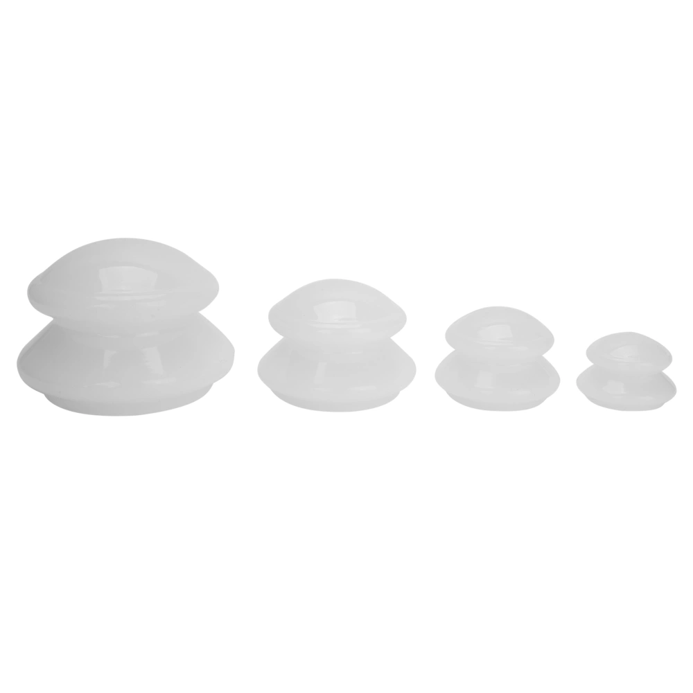 4pcs Silicone Cupping Set Portable Vacuum Suction Cupping Therapy Sets for Home UseWhite