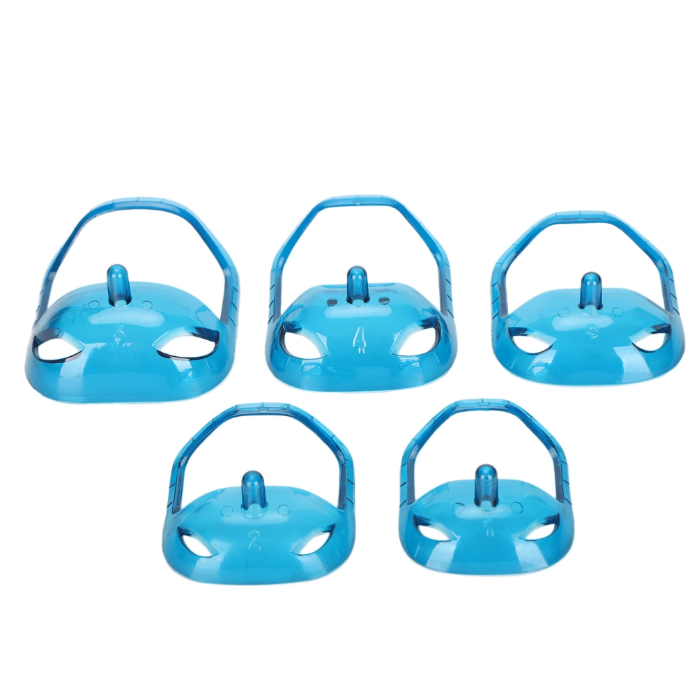 5Pcs Goatee Beard Shaper Transparent Blue Mustache Styling Template Beard Styling Tool