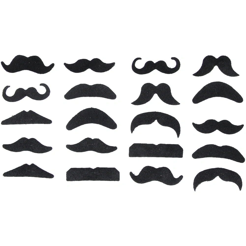 20 Pieces Fake Mustaches Funny False Beard Black Mustaches for Costume Accessories