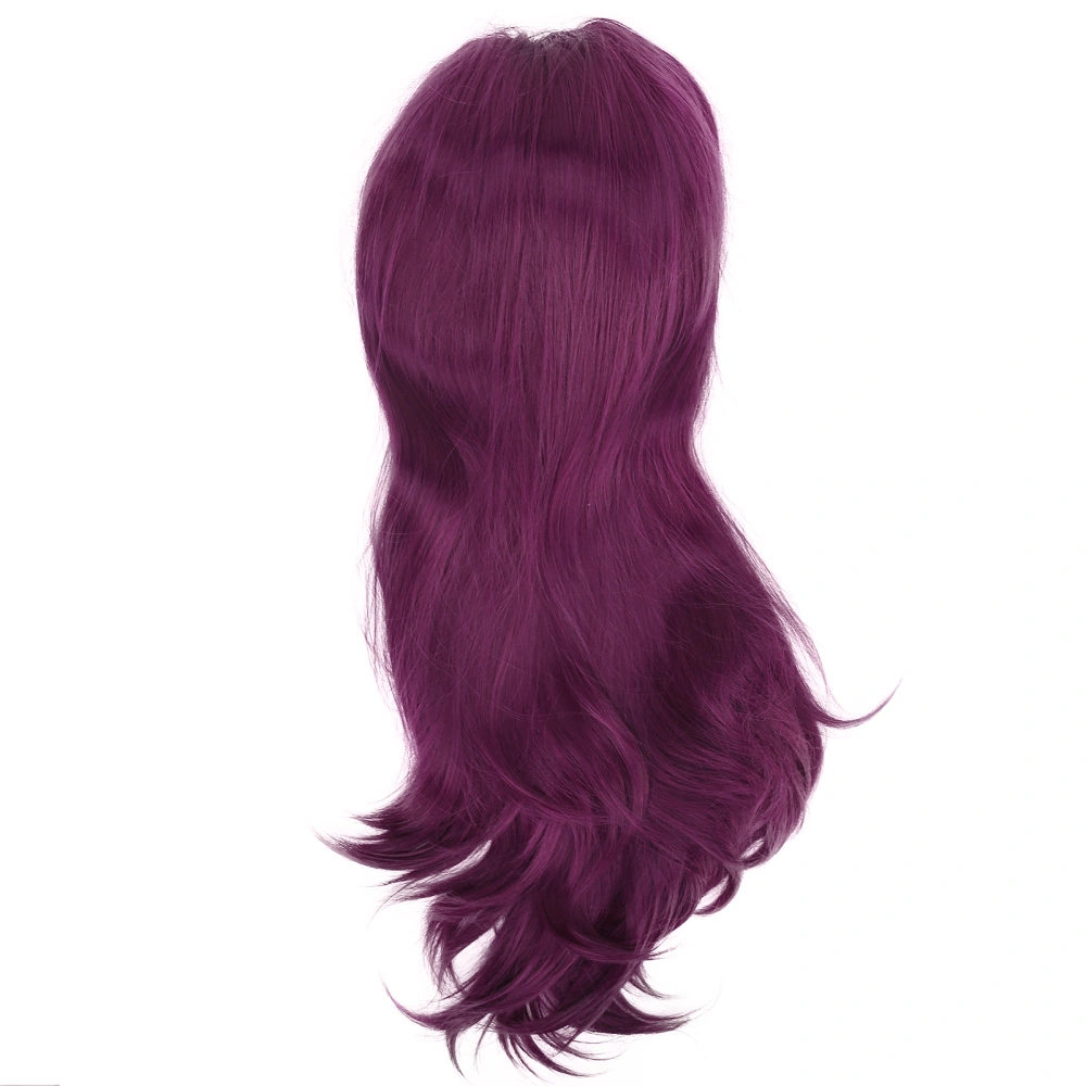 Women Wigs Wavy Curly Heat Resistant Fiber Purple Wigs for Daily Party Cosplay Halloween