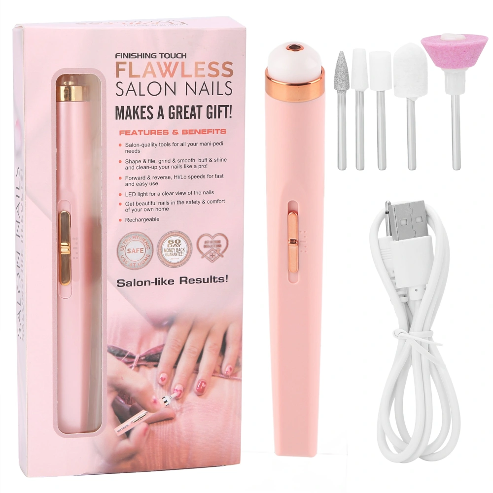 Rechargeable Electric Nail Drill Pen Machine Portable Nail Grinding Polisher with LightWith Spray Paint