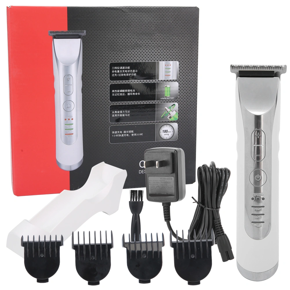 Electric Hair Clipper with Guide Combs Hair Trimmer Men Hair Cutting Tool US Plug 100‑240V