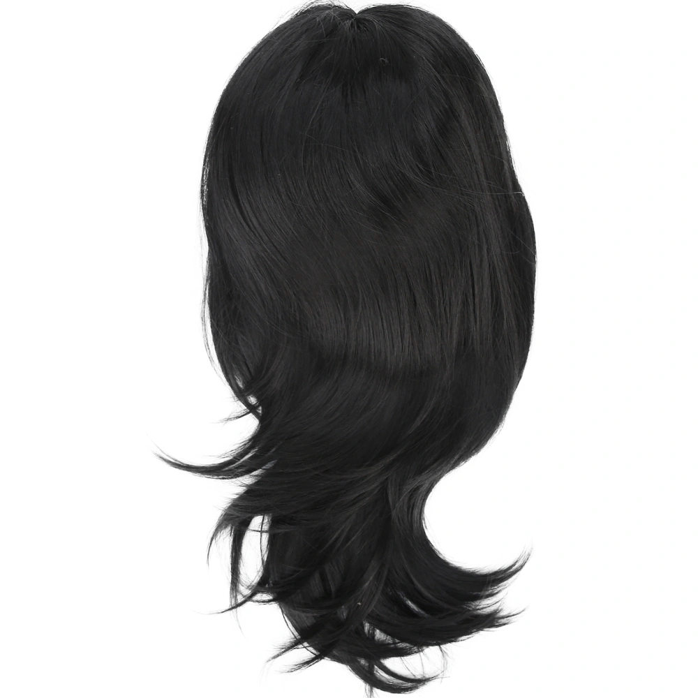 Women Black Hair Wig Fashionable Natural Fake Hair Wig for Cosplay Party Daily Life