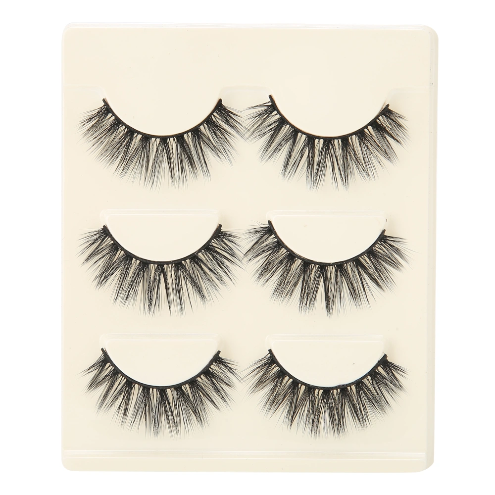 3 Pairs Thick Curly False Eyelashes ThreeDimensional False Lashes Stage Makeup Tool