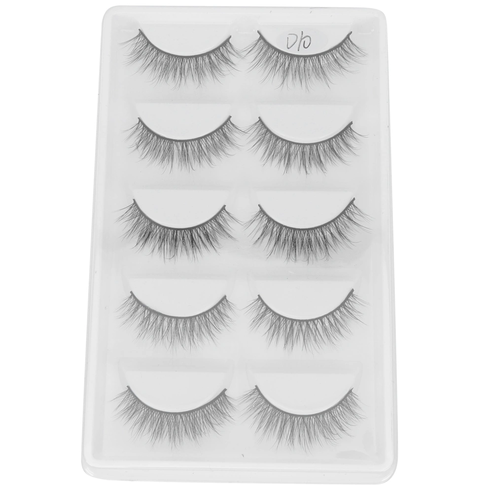 5 Pairs Thick Dense False Lashes Three dimensional Long Curly False Eyelashes Makeup Tool(D10 )