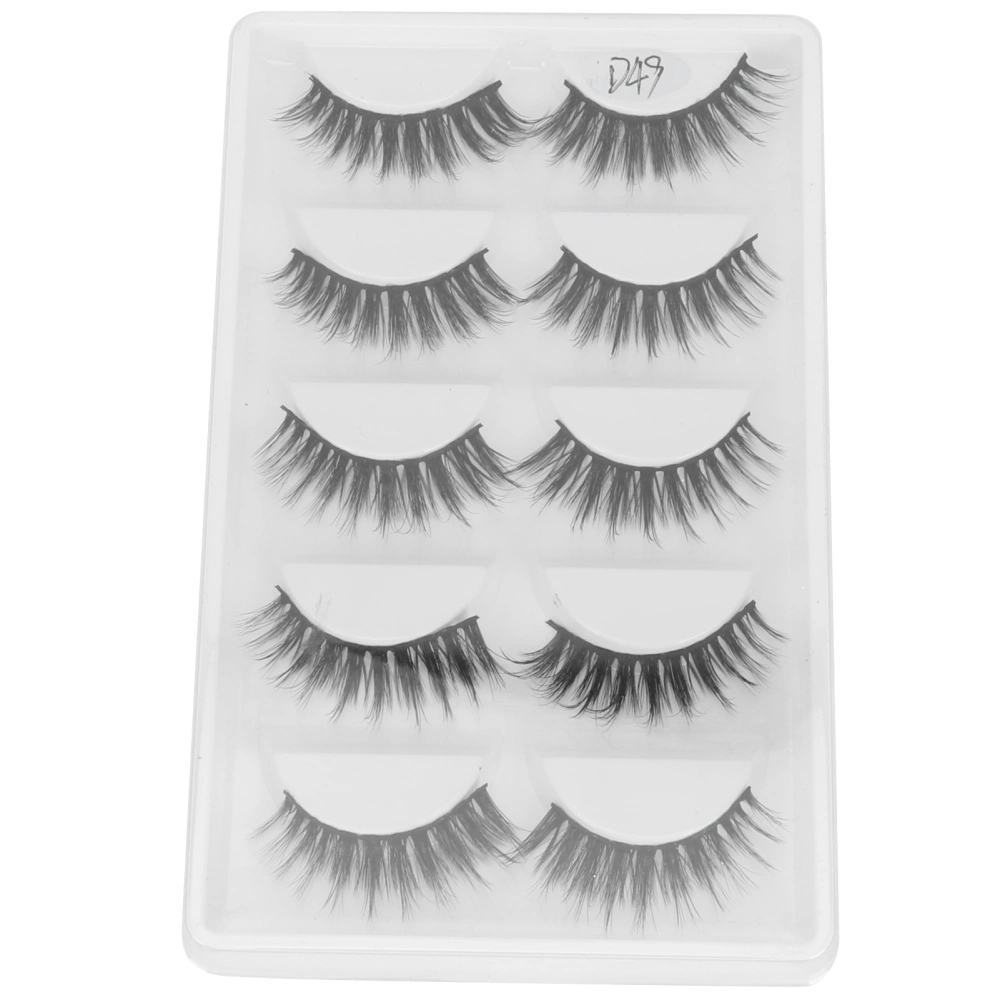 5 Pairs Thick Dense False Lashes Three dimensional Long Curly False Eyelashes Makeup Tool(D49 )