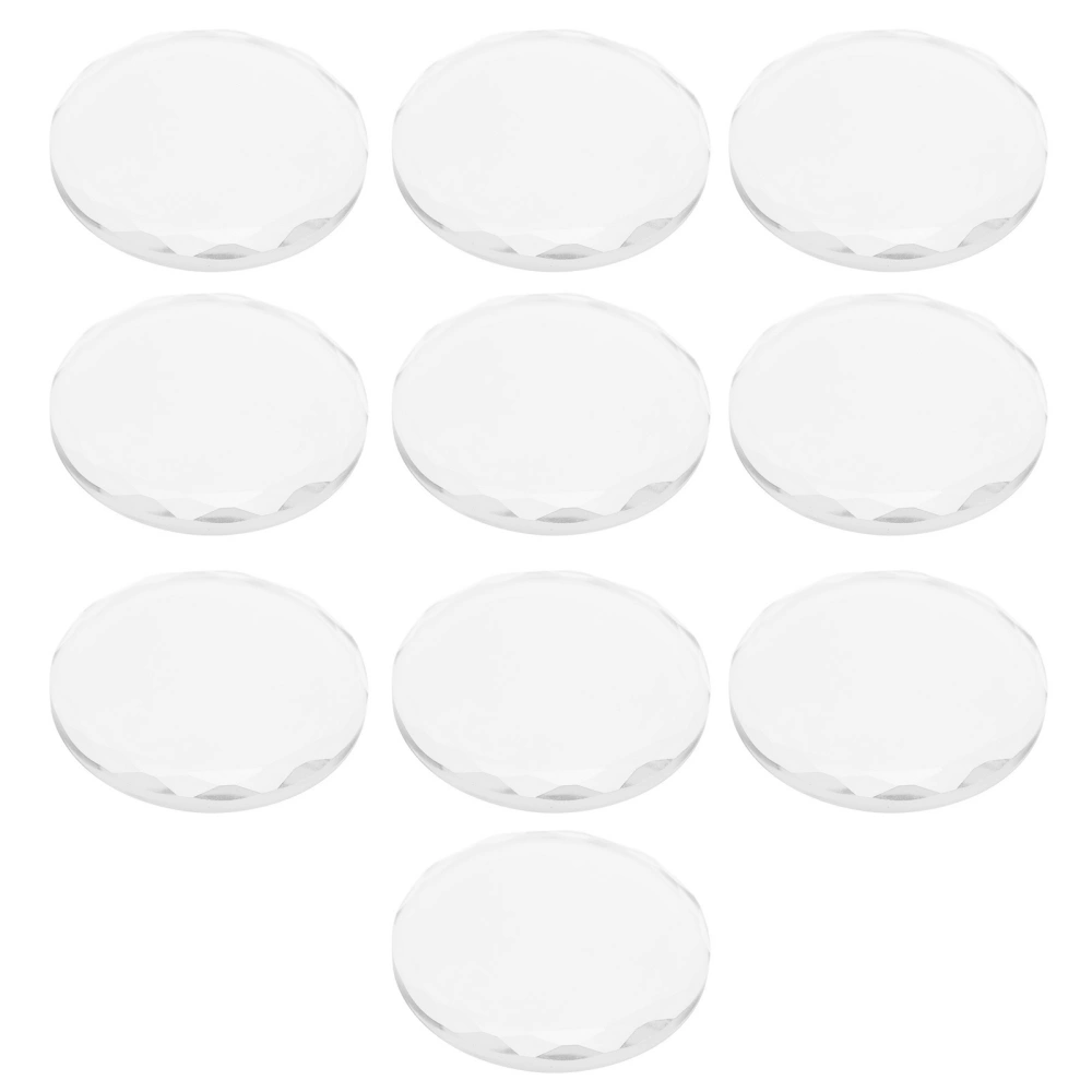 10pcs Round Glass Eyelashes Adhesive Glue Pallet Holder for Eyelash Extension GraftingTransparent