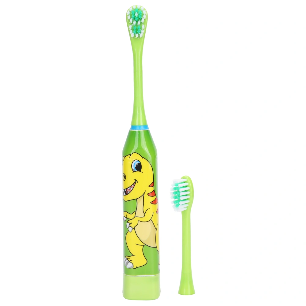 Children Electric Toothbrush Lovely Cartoon Pattern Teeth Cleaning Toothbrush for Oral CareLight Green