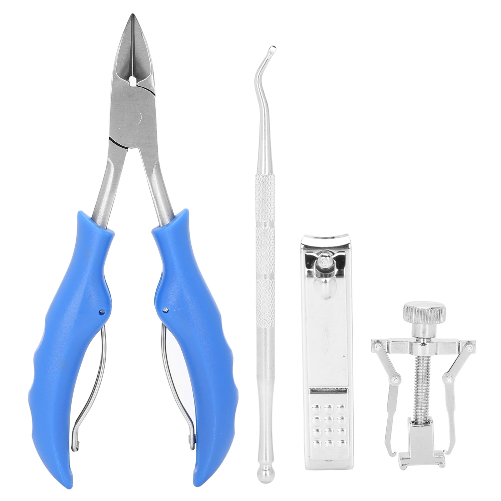 Double Spring Toenail Clippers Ingrown Toe Nail Pedicure Clippers Toenail Corrector SetBlue