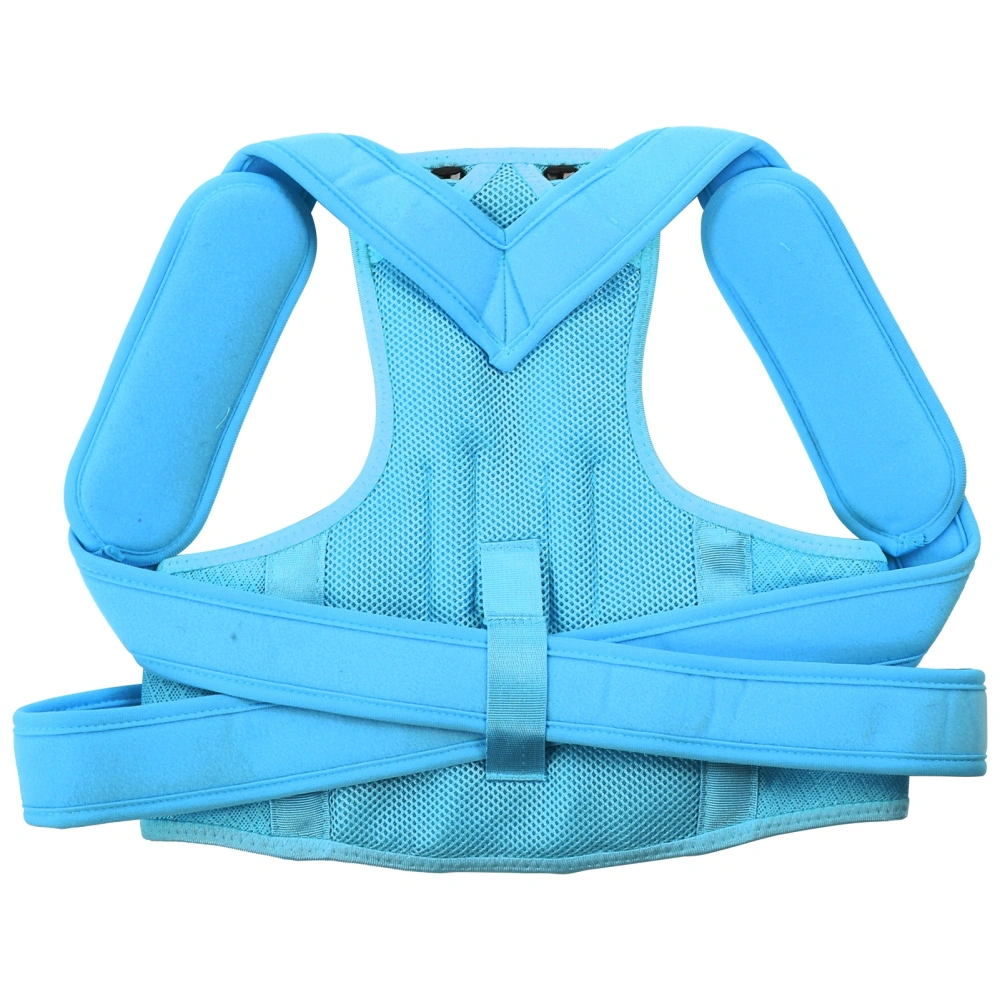 Posture Corrector Upper Back Brace Clavicle Support Adjustable Back Straightener for ChildrenBlue L