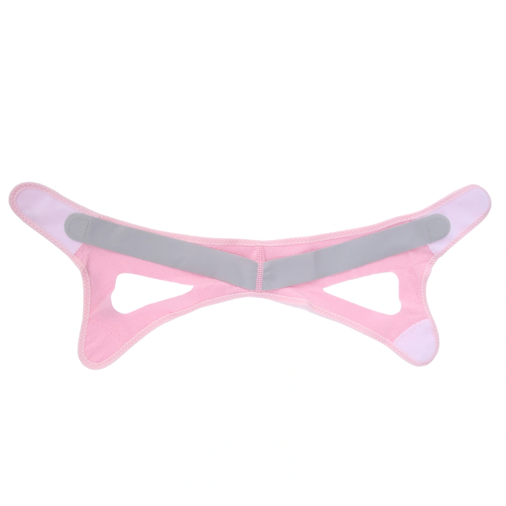 Prevent Mouth Breathing Facial Slimming Strap Double Chin Reducer V Face Slimming Belt (Pink)M