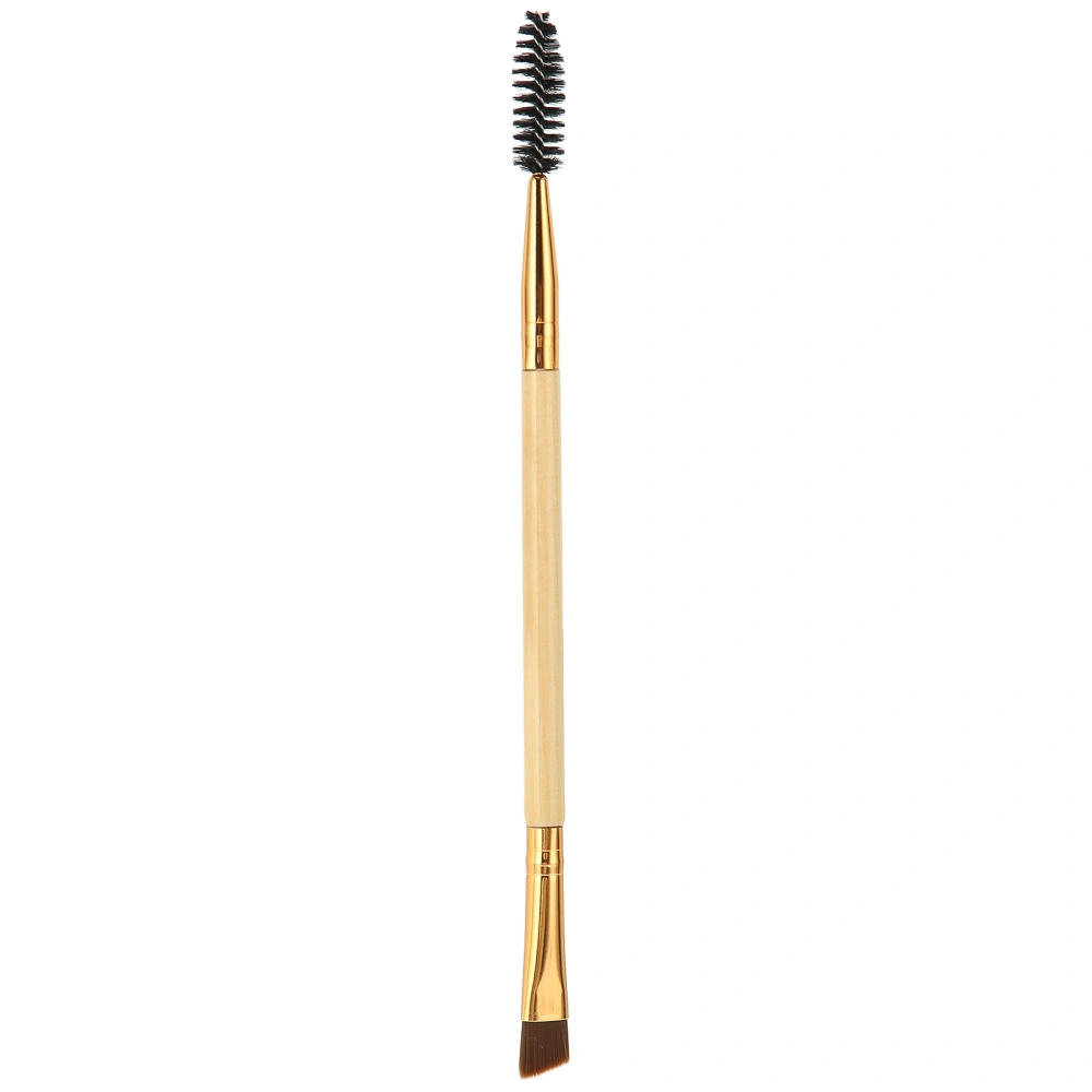 Double Ended Eyebrow Eyelash Brush Angled Brow Brush Eyebrow Makeup Cosmetic BrushWood Color