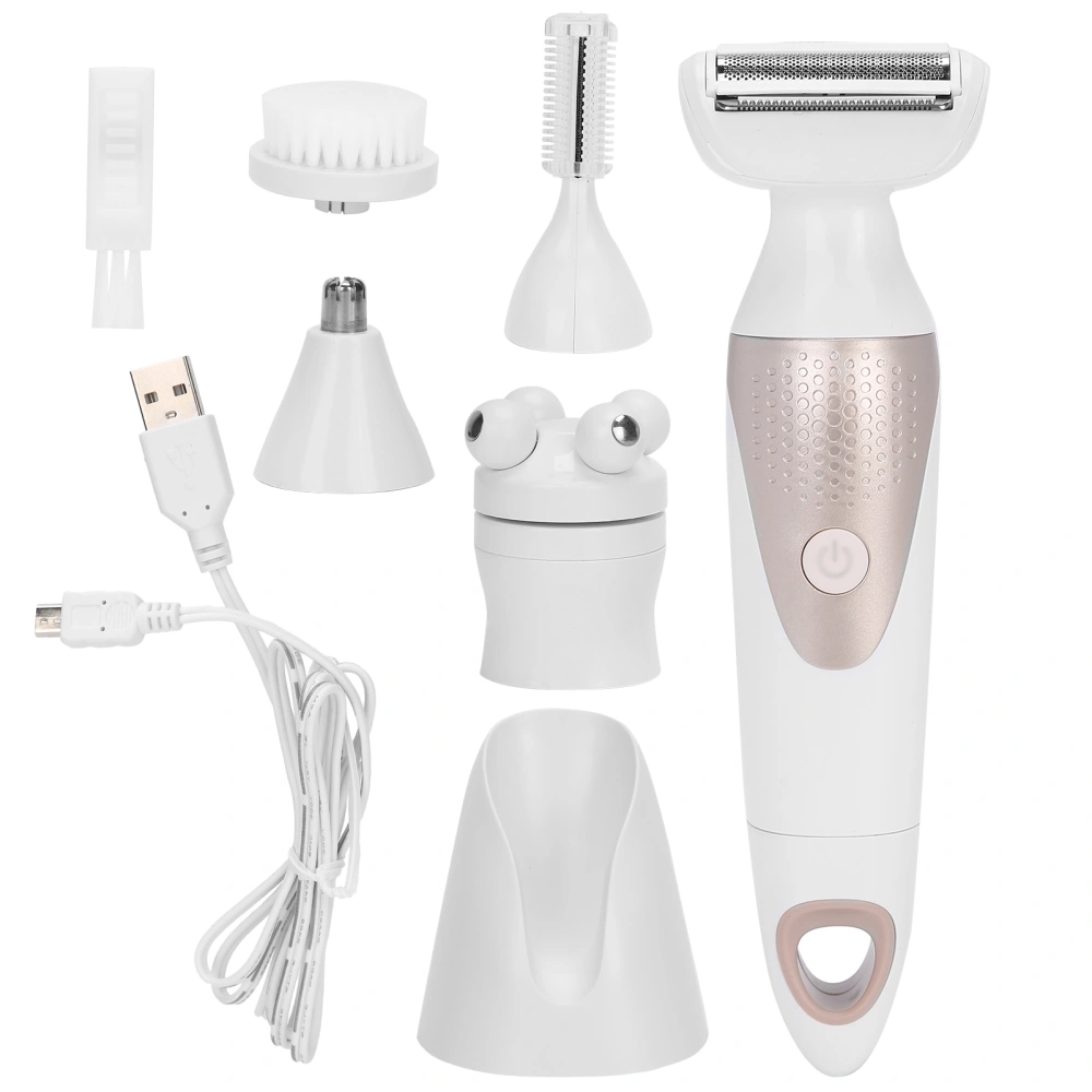 5‑In‑1 Electric Hair Remover USB Charging Eyebrow Nose Hair Trimmer Facial Cleaning Brush