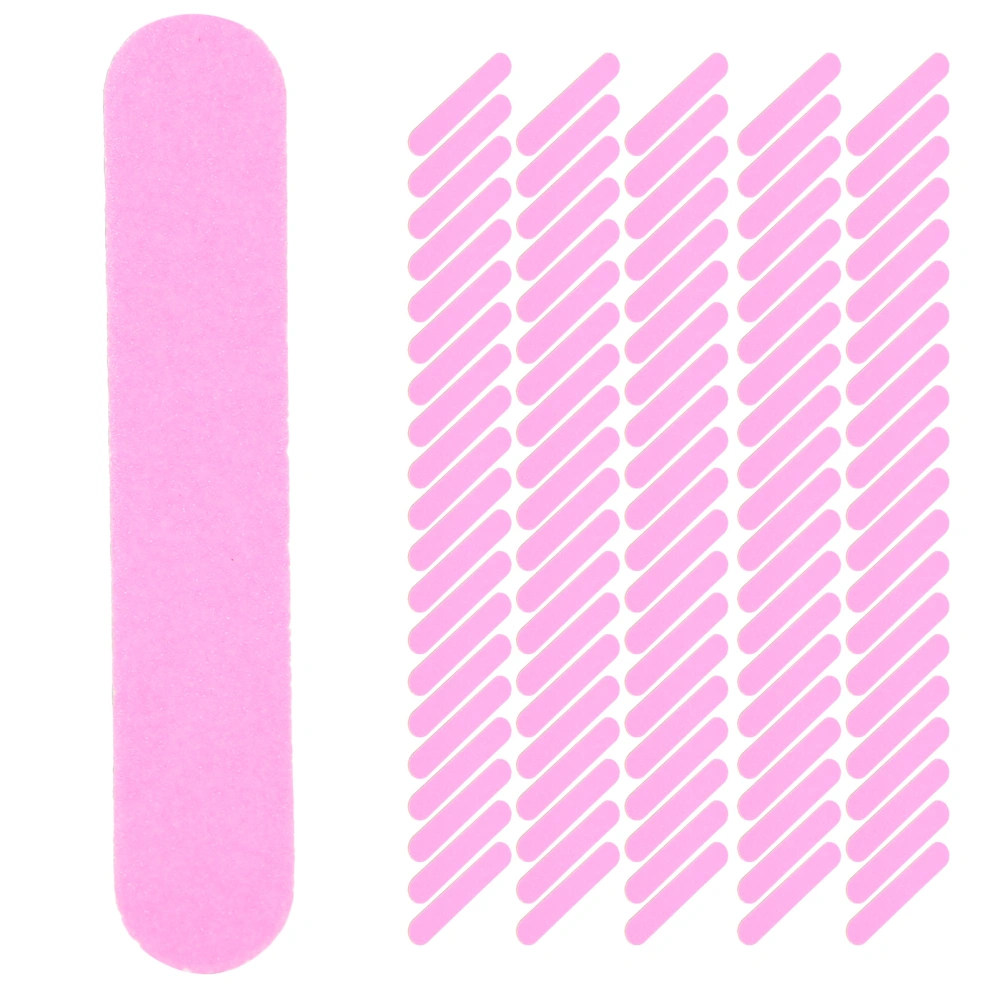 100pcs Disposable Nail File DoubleSided Nail Polishing Grinding File Nail Art Manicure File(Pink )