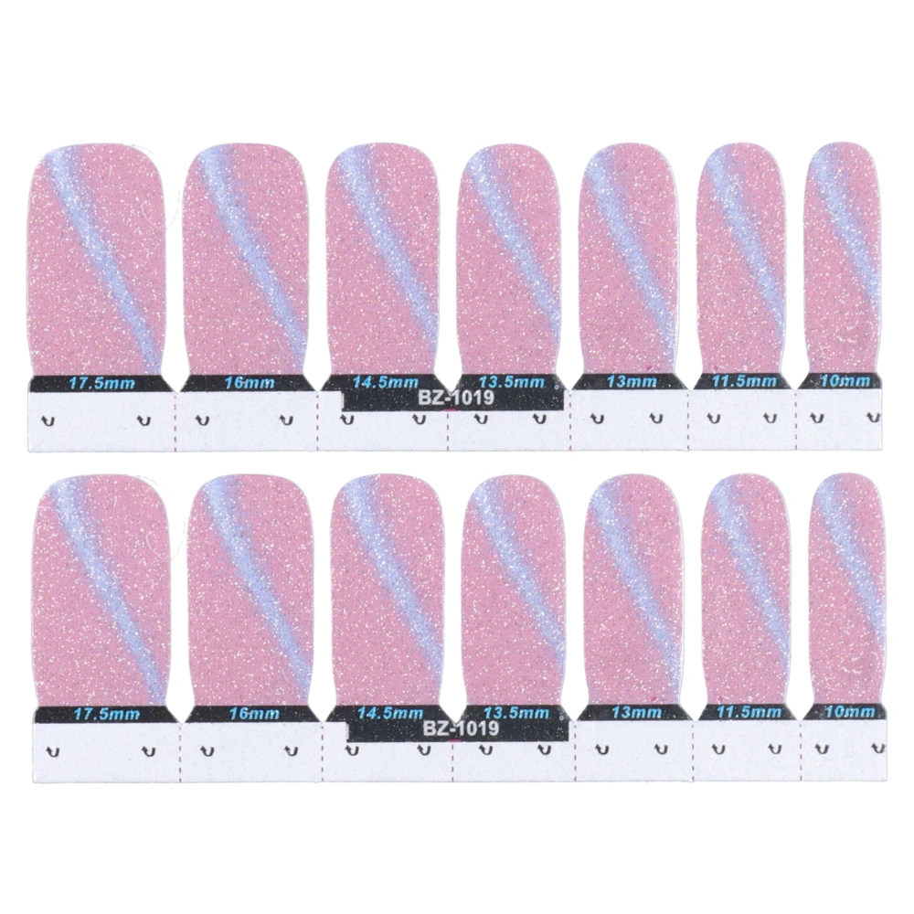 14pcs Nail Polish Strip DIY Adhesion Nail Wraps Decals Transfer Sticker Manicure Tool19