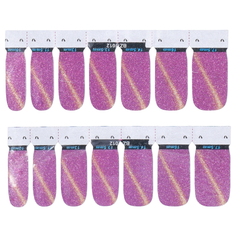 14PCS Nail Art Stickers Glitter Pattern Full Cover Self Adhesive DIY Stylish Nail Polish Strips12