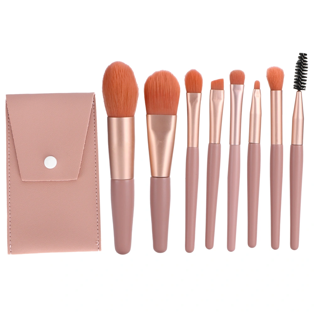 8pcs Eye Shadow Brush Eyebrow Lip Makeup Brush Set Cosmetic Tool with Storage BagPink