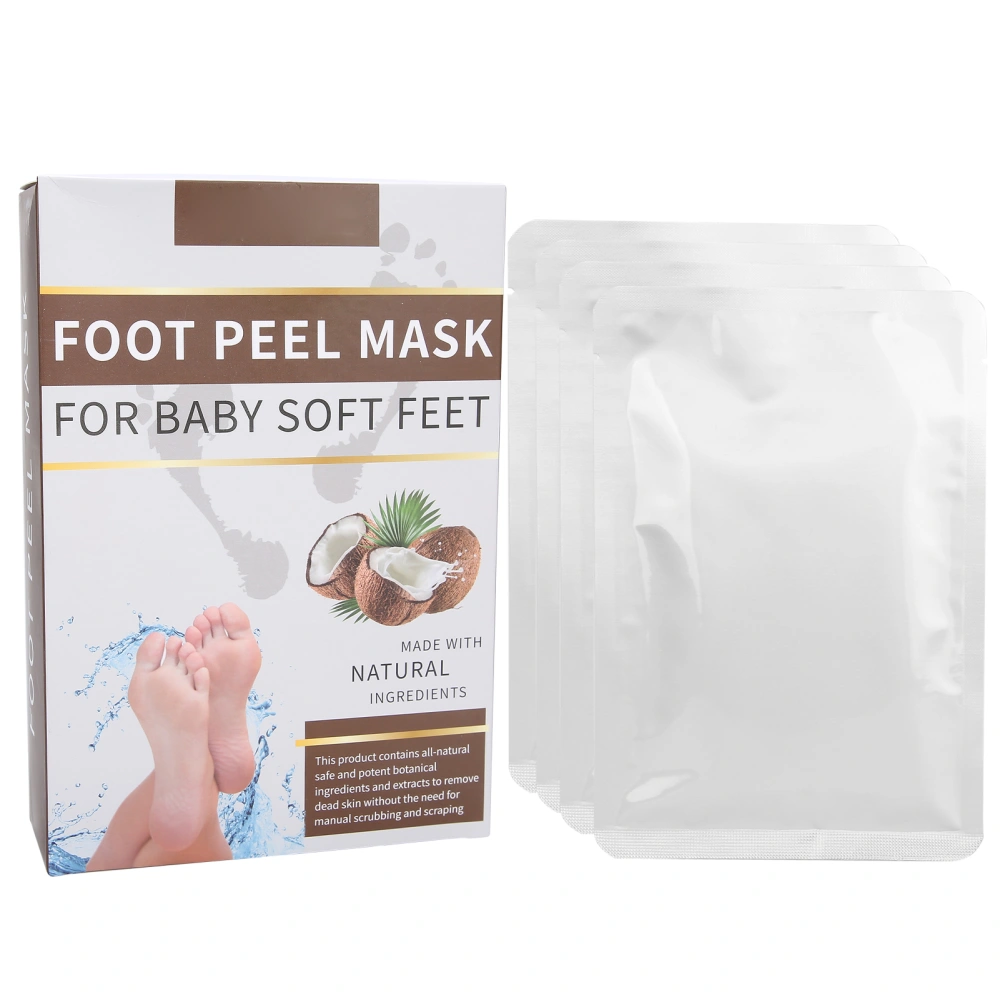 4 Pairs Coconut Milk Foot Mask Brightening Exfoliating Moisturizing Feet Care Masks