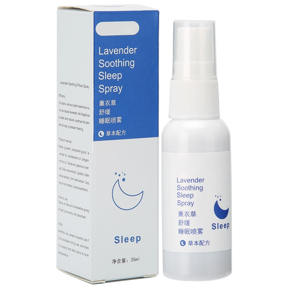 Lavander Soothing Sleep Spray Insomnia Relief Sleep Aid Pillow Mist Spray for Sleepless Nighttime 35ml