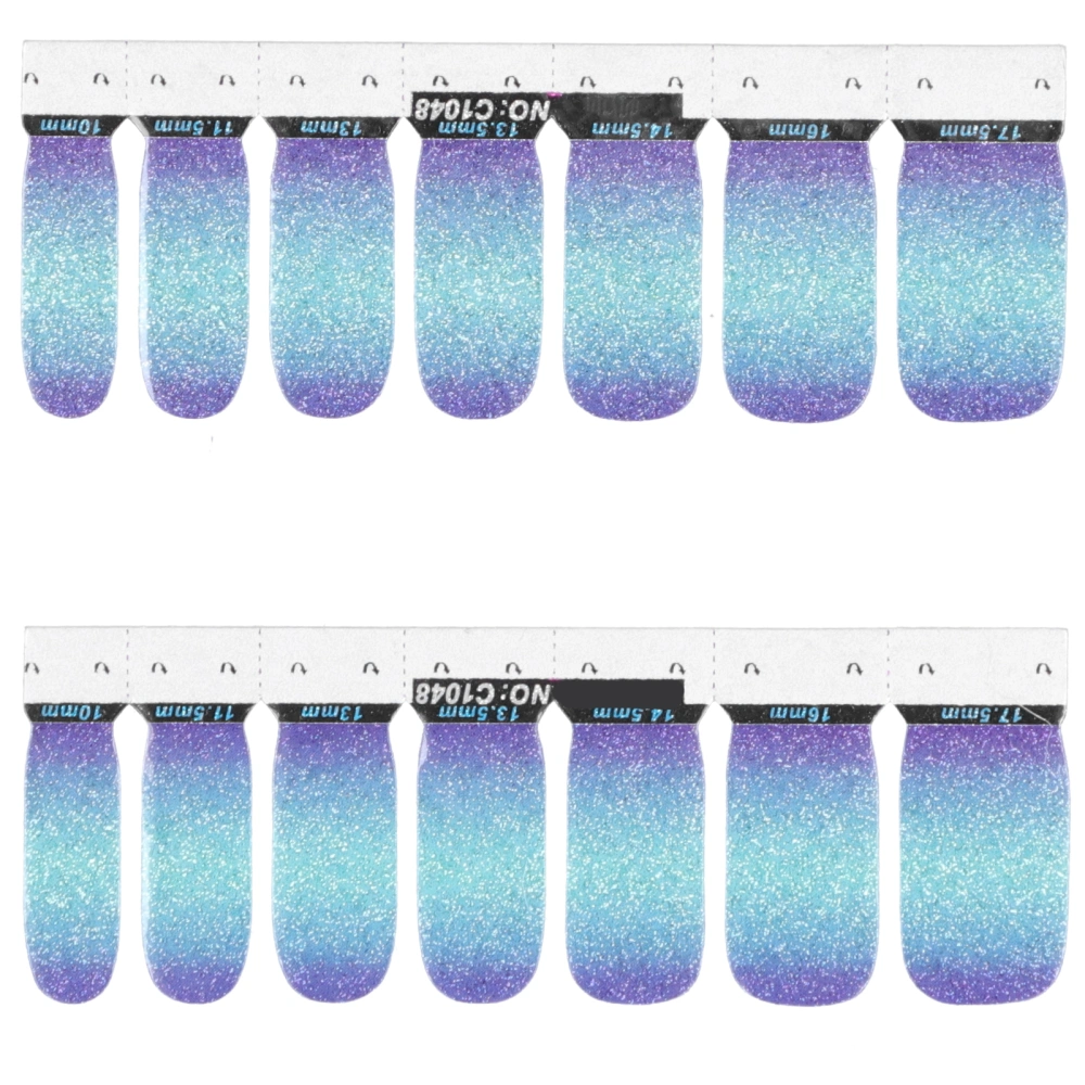 Nail Art Stickers Full Cover Glitter Pattern Gradient Color DIY Stylish Nail Wraps Self Adhesive48