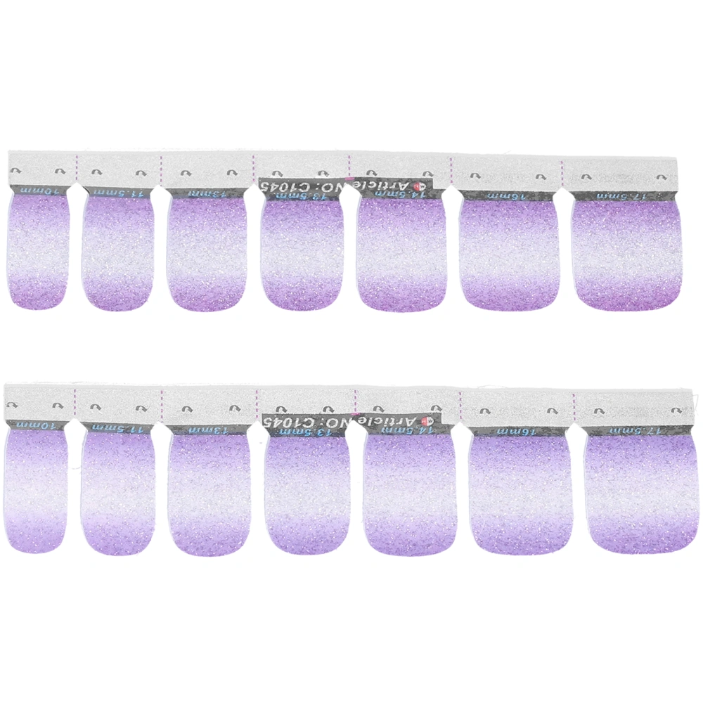 Nail Art Stickers Glitter Pattern Gradient Color Full Cover Self Adhesive DIY Stylish Nail Wraps45