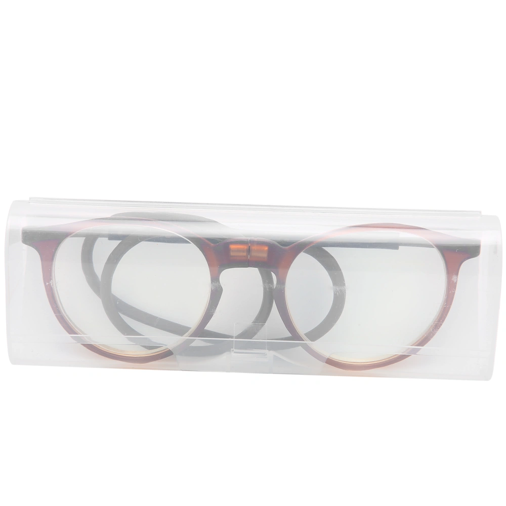 Magnetic Reading Glasses Elderly Simple Stylish Blue Light Blocking Presbyopic Glasses+100 Brown