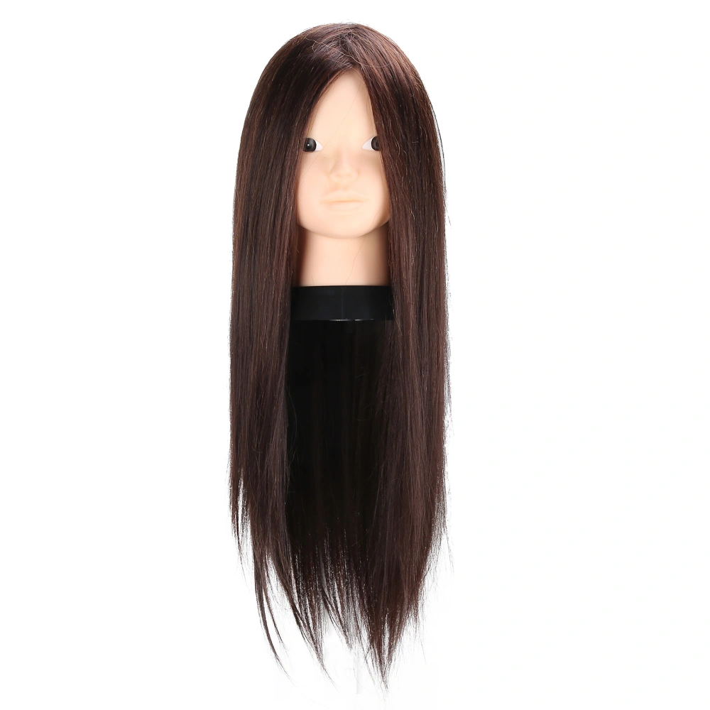 Hair Styling Braiding Mannequin Head Makeup Hairdressing Training Head (Without Makeup)Dark Brown