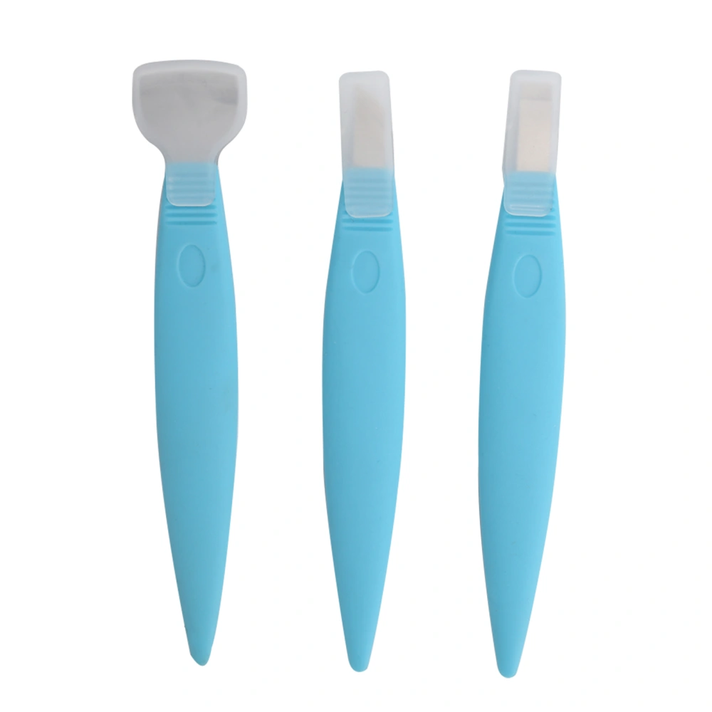 3Pcs Stainless Steel Pedicure Knife Tools Ingrown Toe Nail Correction Dead Skin RemoverBlue Kit