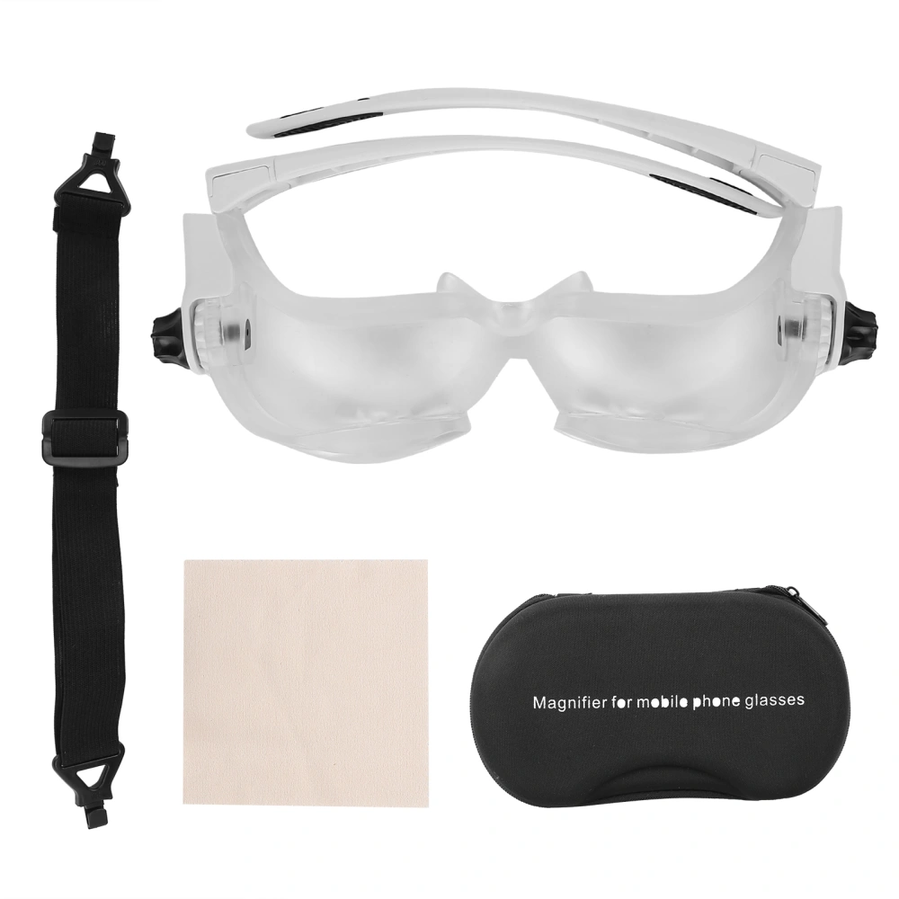 Head Mount Magnifying Glasses Folding Magnifier for Mobile Phone Reading Tattoo260‑360mm Focal Length