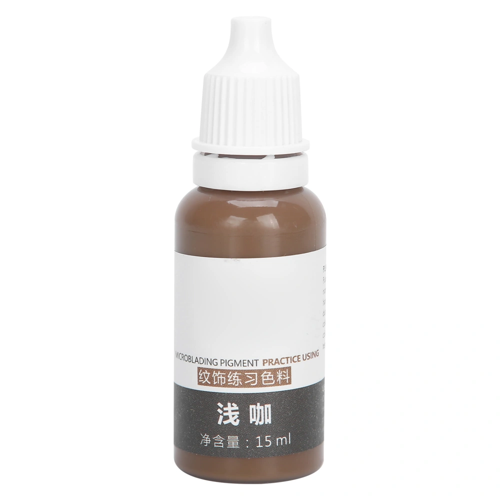 15ml Eyebrow Eyeliner Tattoo Pigment Microblading SemiPermanent Tattoo Ink for Practice(Light Coffee )