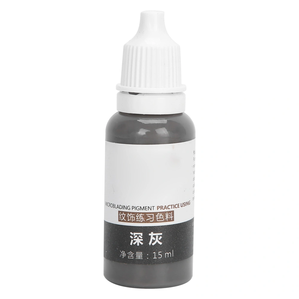 15ml Eyebrow Eyeliner Tattoo Pigment Microblading SemiPermanent Tattoo Ink for Practice(Dark Gray )