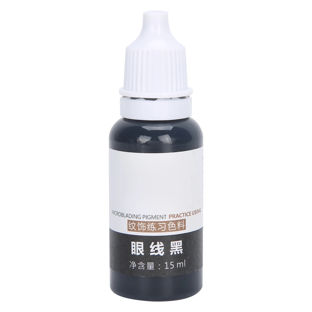 15ml Eyebrow Eyeliner Tattoo Pigment Microblading SemiPermanent Tattoo Ink for Practice(Black )