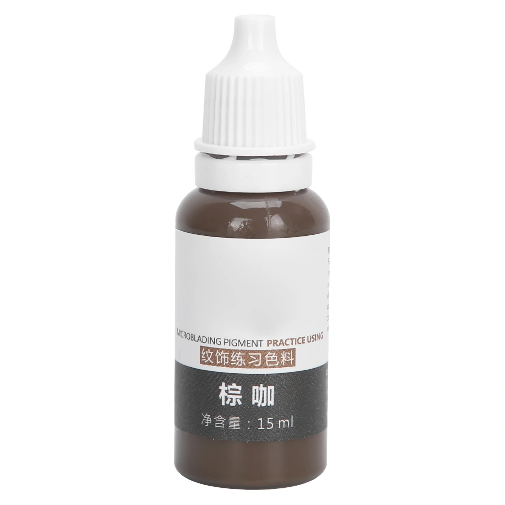 15ml Eyebrow Eyeliner Tattoo Pigment Microblading SemiPermanent Tattoo Ink for Practice(Brown Coffee )