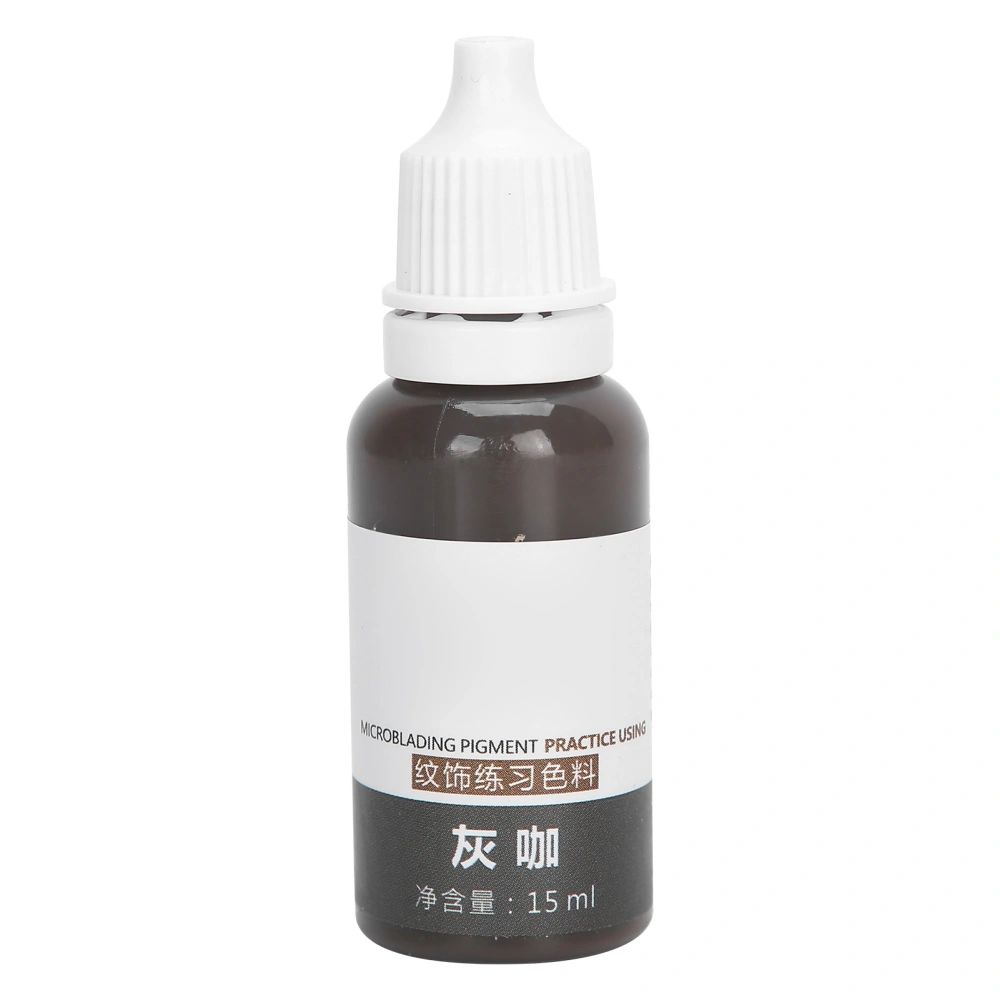 15ml Eyebrow Eyeliner Tattoo Pigment Microblading SemiPermanent Tattoo Ink for Practice(Gray Coffee )