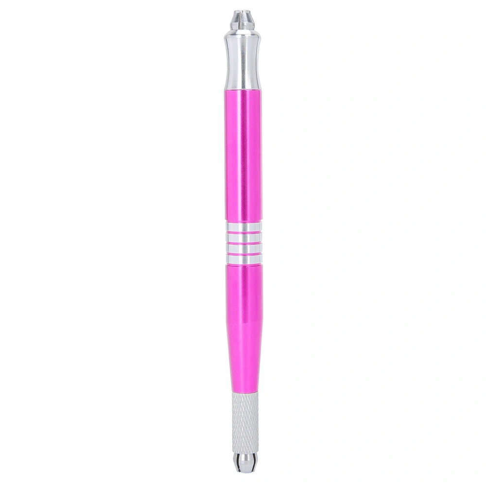 Aluminum Alloy Microblading Tattoo Pen Makeup Manual Eyebrow Lip Tattoo Pen AccessoryRose Red