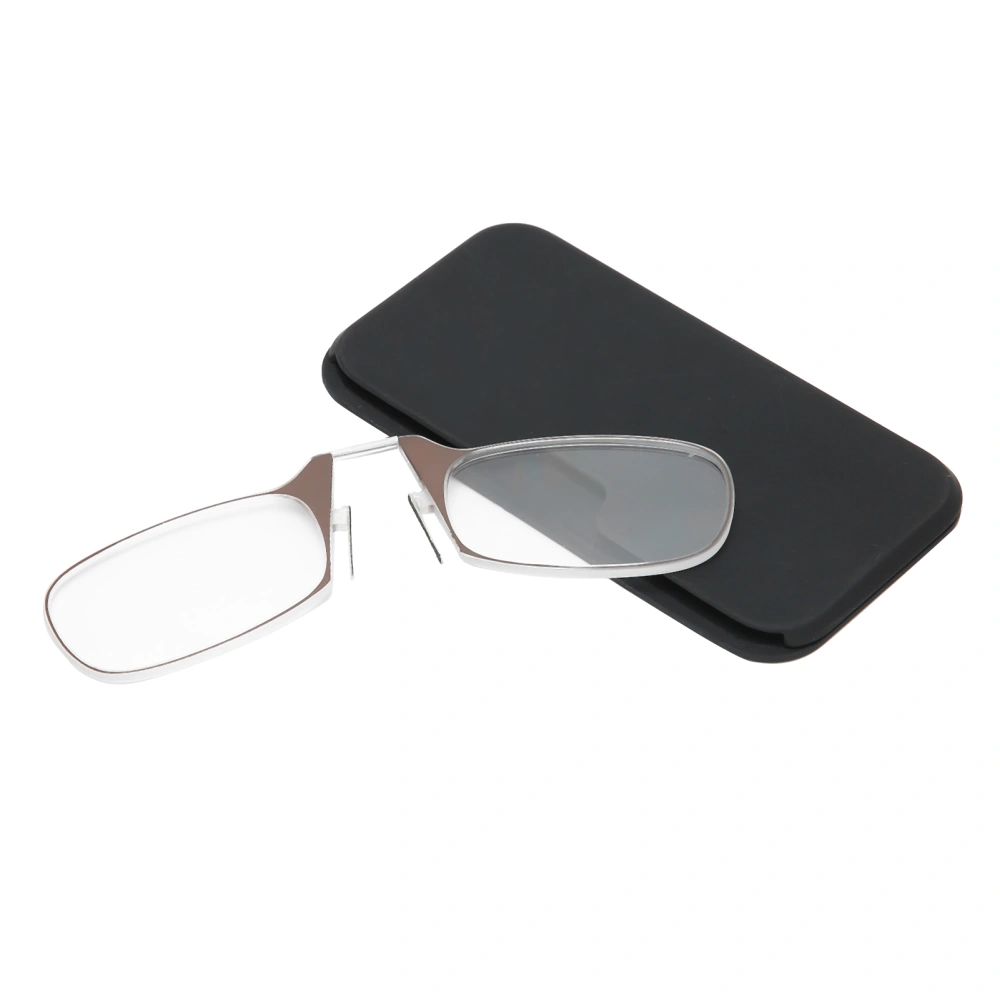 Elderly Nose Clip Glasses Armless Reading Glasses Eyeglasses for Men Women Elderly+100 Brown