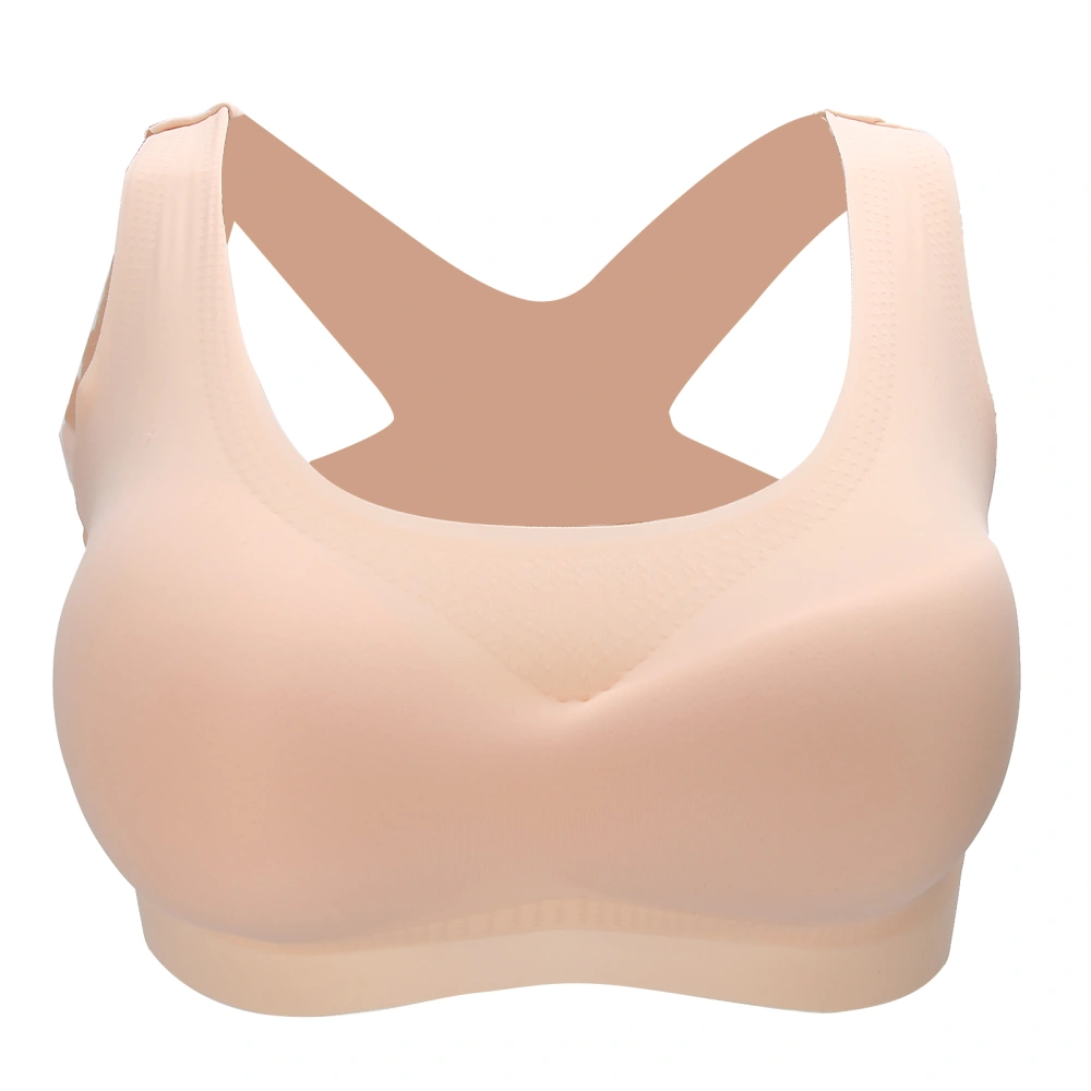 Women Underwear Push Up Breast Holding Back Posture Correction Front Buckle BraXXL Skin Color