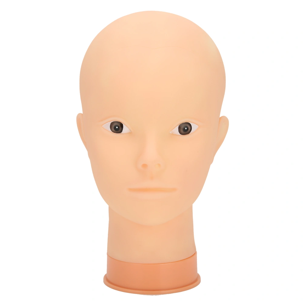 Hat Wig Display Mannequin Head Model Makeup Training Practice Bald Mannequin Head (Pink Base)without Makeup