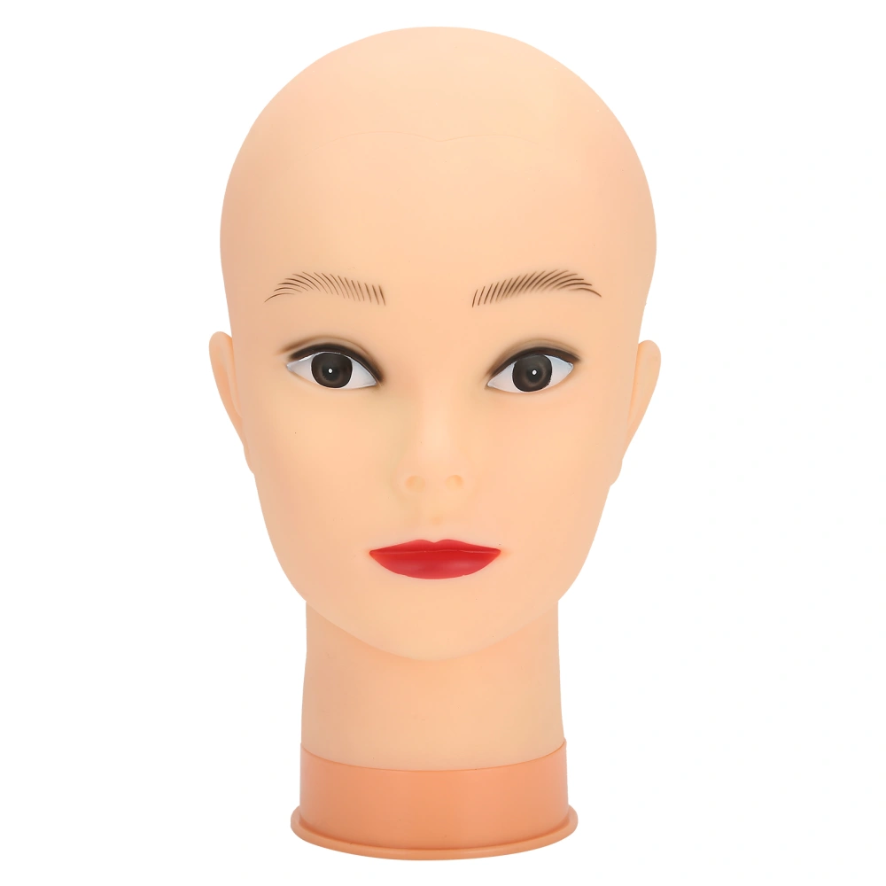 Hat Wig Display Mannequin Head Model Makeup Training Practice Bald Mannequin Head (Pink Base)with Makeup