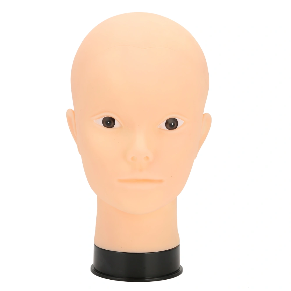 Bald Mannequin Head Makeup Training Practice Hat Wig Display Mannequin Head (Black Base)without Makeup