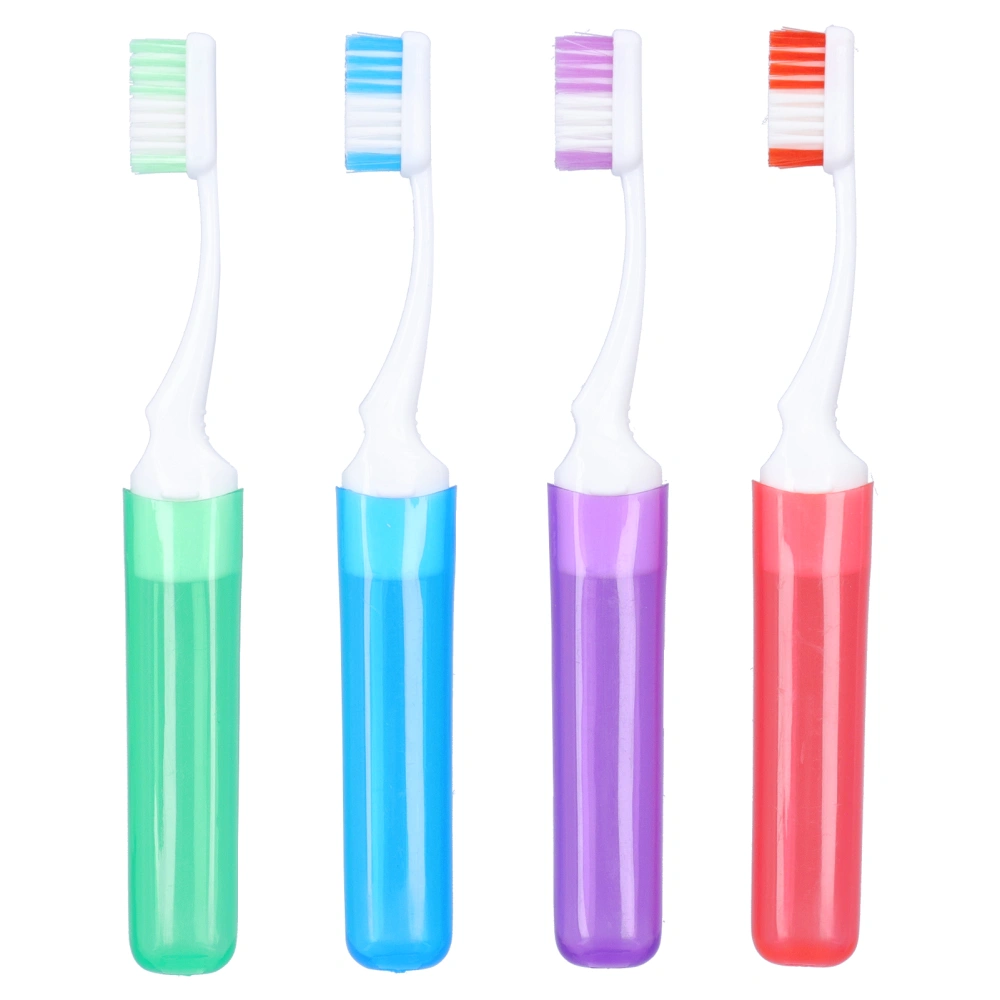 4pcs Fine Hair Oral Cleaning Toothbrush Travel Portable Stain Removal Toothbrush