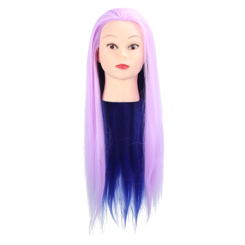 Mannequin Head with Hair Braiding Practice Hair Cutting Hairdressing Styling Mannequin HeadLight Purple