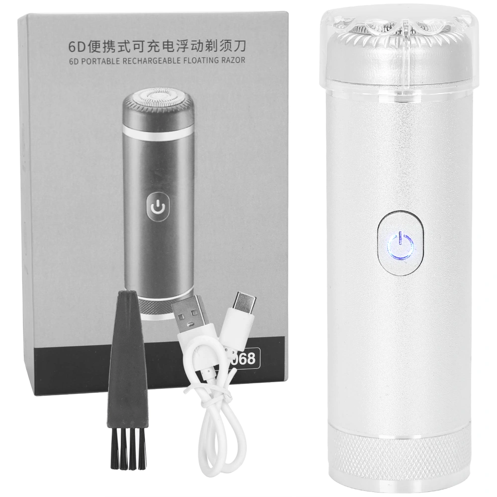 Rechargeable Electric Shaver Portable Washable Men Razor Beard Trimmer for GroomingSilver