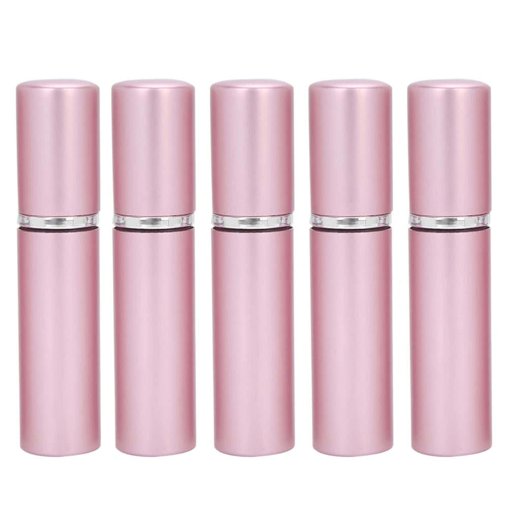 Aluminum Refillable Perfume Spray Bottle Portable Empty Perfume Atomizer 5ml x 5pcsPink