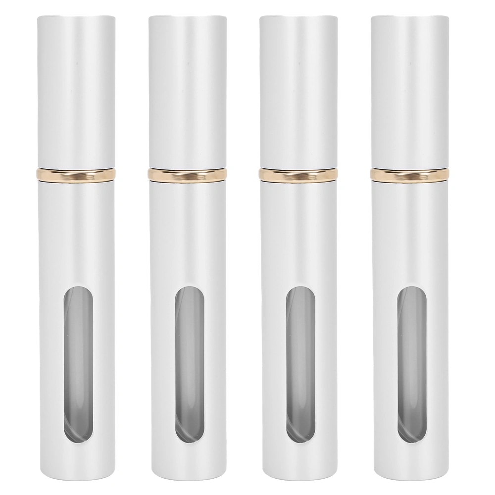 Refillable Perfume Bottle Glass Outdoor Portable Empty Spray Bottle Container 10ml x 4pcsSilver