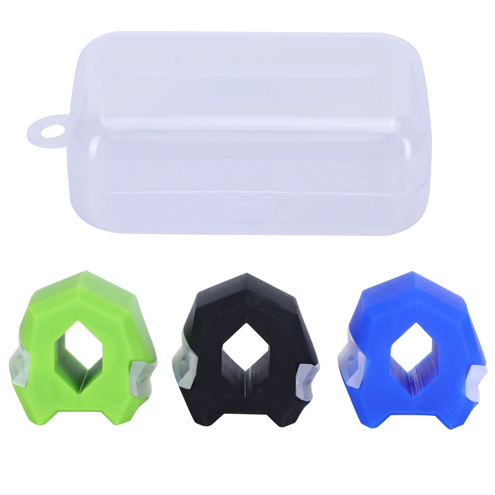 3pcs Face Masseter Neck Training Ball Silicone Portable Jaw Shaping Exerciser SetBlack+Blue+Green