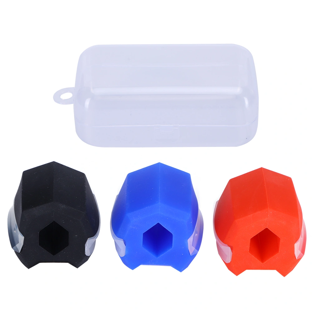 3pcs Silicone Jawline Shaping Exercise Ball Portable Fitness Face Masseter Trainer Set(Black Red Blue )