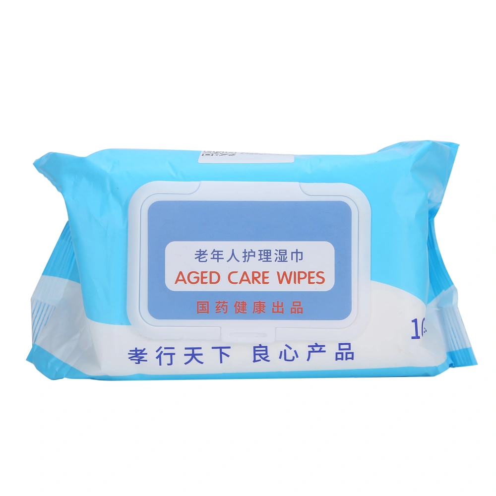 1 Bag/100Pcs of Wet Tissue Portable Non-Woven Fabric Cleansing Wipe for Hygiene Elderly Care